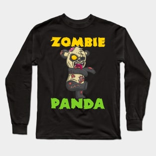 Spooky Zombie Panda - Scary Halloween Costume Gift Long Sleeve T-Shirt